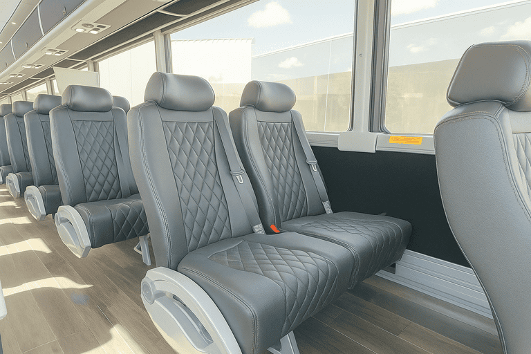 interior of Charter Bus Rental Joliet charter bus